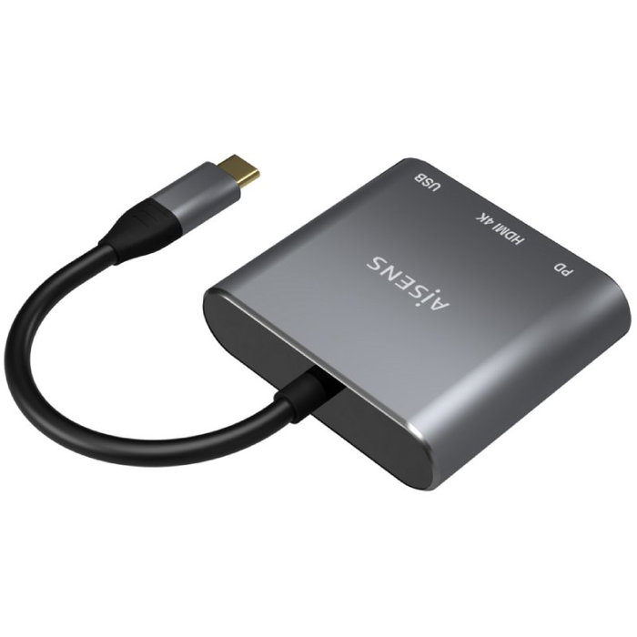 Aisens Conversor USB-C a HDMI, USB-C y USB 3.0 3 en 1, Gris Aisens Conversor USB-C a HDMI, USB-C y USB 3.0 3 en 1, Gris